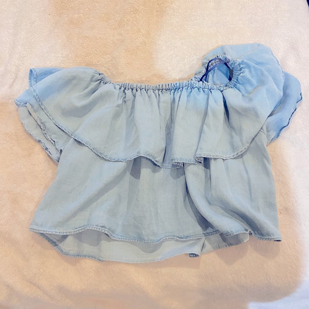 Zara denim off shoulder top